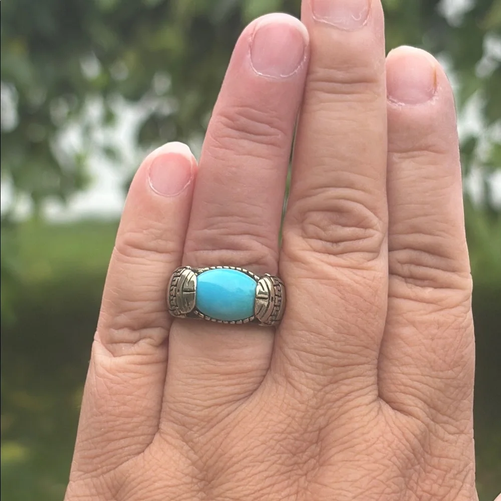 Carolyn Pollack x Roderick Tenorio RMT Sleeping Beauty Turquoise Bronze Ring 8 - Picture 12 of 14